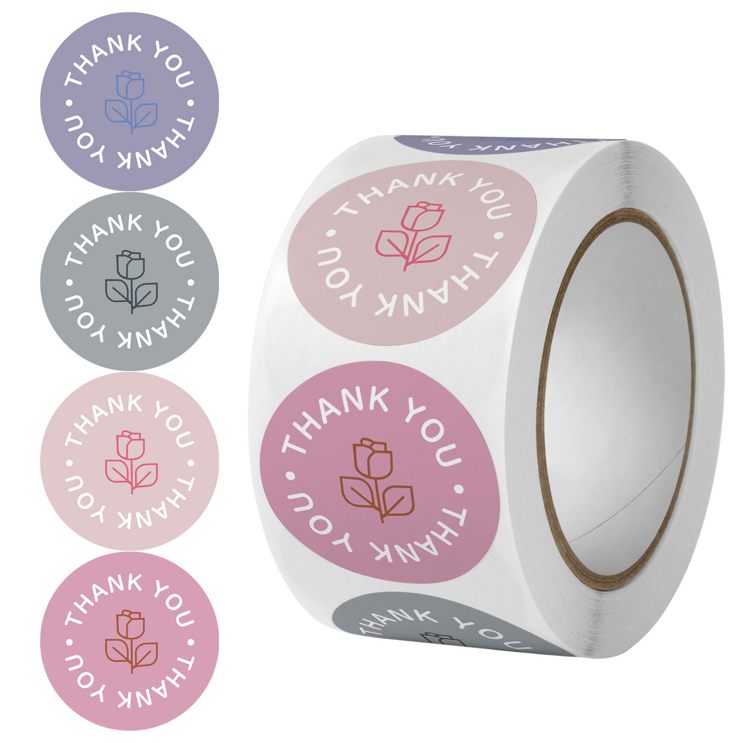 Coated paper rose sticker thank you self-adhesive label gift gift packaging box sealing sticker