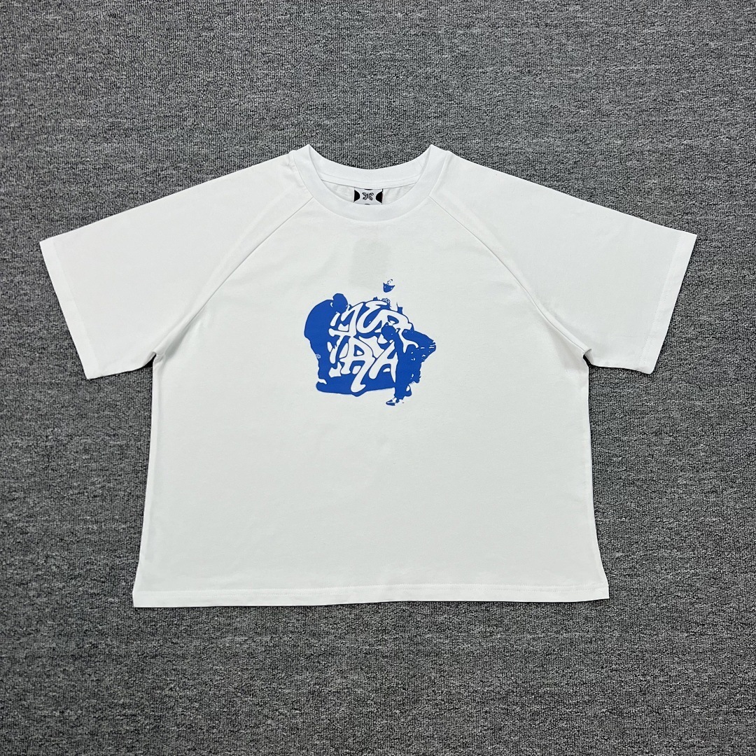 Mertra T-shirt Embroidered Letter Graphic White
