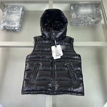 羽绒服M蒙家玛雅坎肩羽绒马甲连帽羽绒服男女款亮面马甲背心