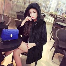 2025冬季新款海宁整貂皮大衣女外套修身连帽中长款真水貂皮草拼貂