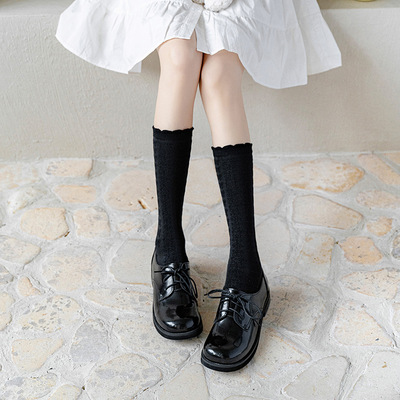 日系jk花边小腿袜春夏lolita袜子女棉质白色堆堆袜长筒袜ins潮袜|ms