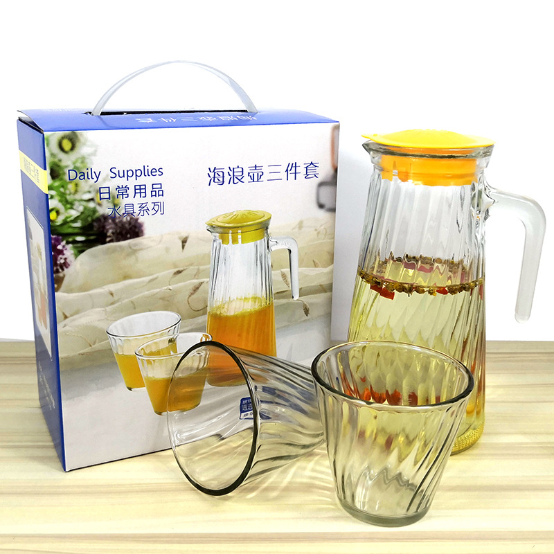 Juego de hervidor de agua con forma de ola para hogar, juego de cinco piezas, juego de tres piezas, hervidor de agua fría, juego de accesorios para agua, regalo para eventos/aperturas, imprimible con logotipo