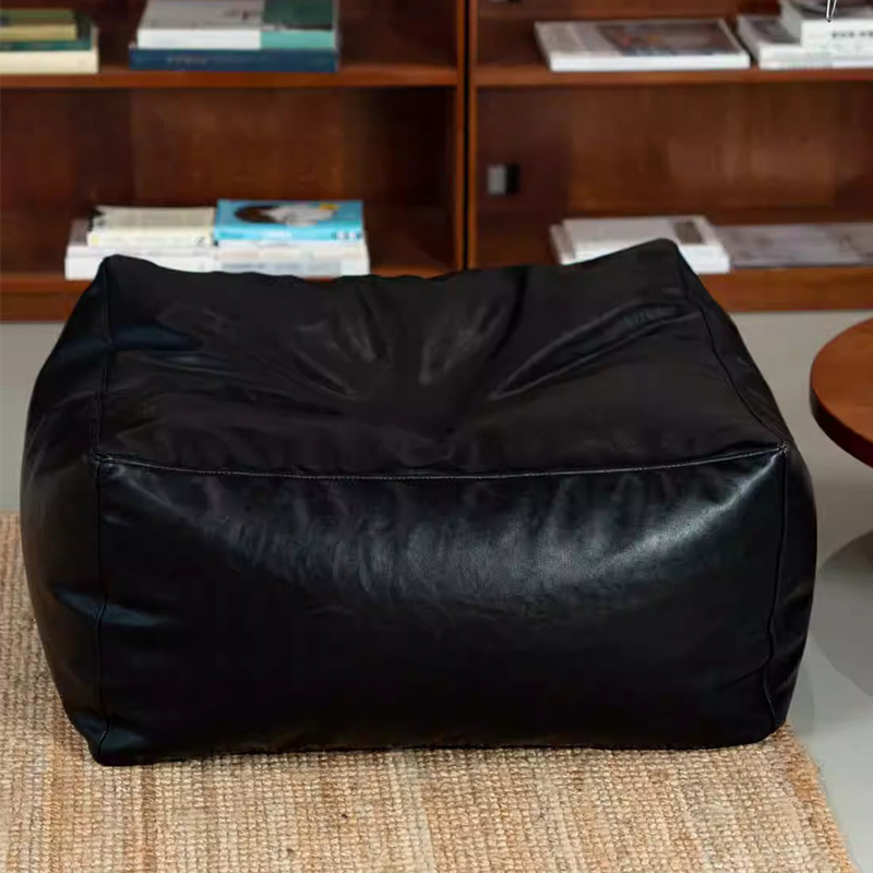 Fábrica directa de sofá perezoso cubierta sin relleno de asiento muelle taburetes de cuero puede almacenar bolsas de tela asiento muelle taburetes rellenos de ropa vieja