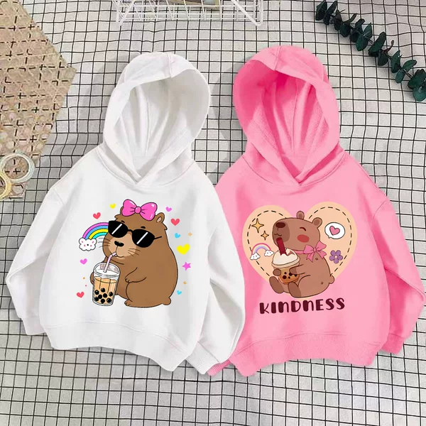 Cross-Border Boys' and Girls' Hooded Sweatshirts 2026 New Printed Tops Korean Style Loose Spring and Autumn Thin Jackets Children's Clothing