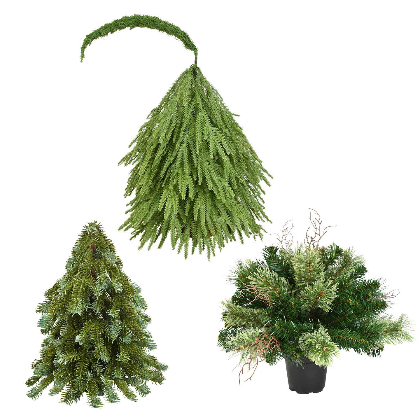 Decoración de Navidad PE escritorio simulación de árbol de Navidad árbol de cuello inclinado decoración de bonsai decoración de árbol