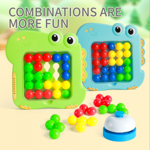 Cross-border Dinosaur Intelligence Magic Beads Thinking Training Game Puzzle Early Education Shape Matching Parent-Child Interactive Toy Supply