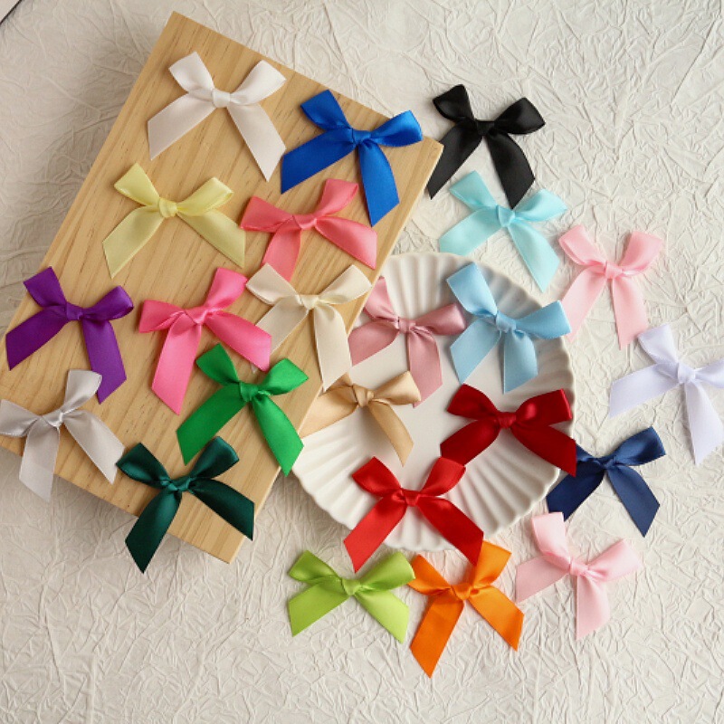 In-Stock 1.5cm Wide Hand-Tied Bowknot for Lingerie, Socks, Clothing Accessories, Gift Box, Doll DIY Ribbon Bowknot