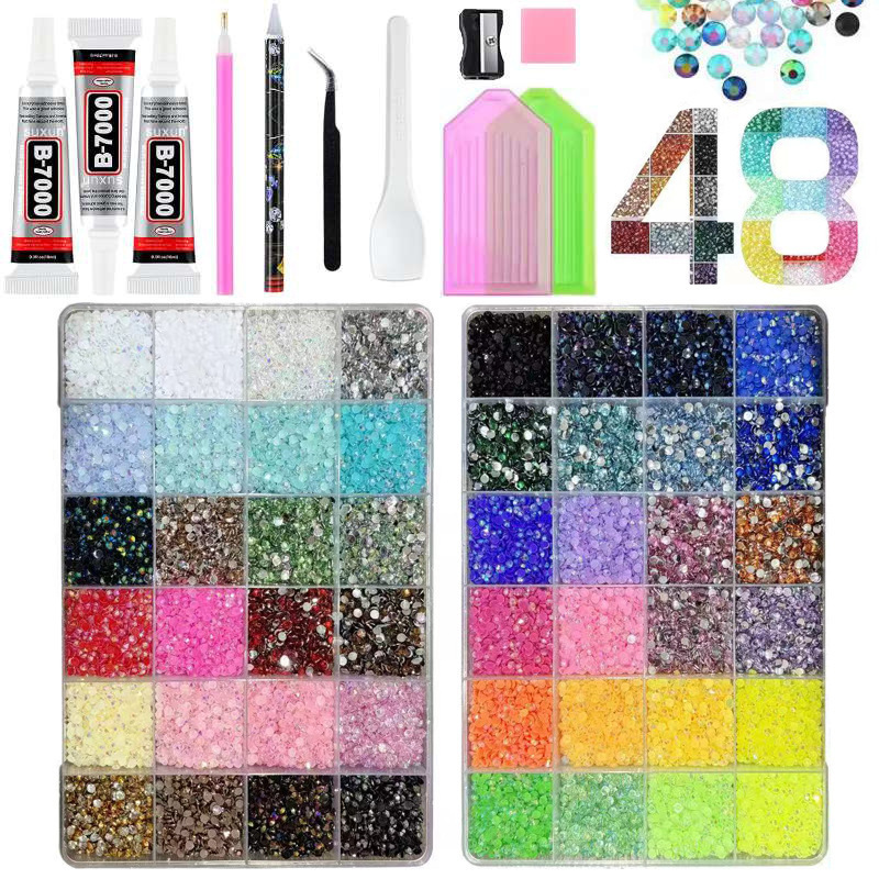 Cross-Border Wholesale of 40/42 Colors Resin Flat-Back Rhinestones 3mm Mixed Color Set Resin Rhinestones for Nail Art and Phone Decoration Cross-Border Wholesale of 40/42 Colors Resin Flat-Back Rhinestones 3mm Mixed Color Set Resin Rhinestones for Nail Art and Phone Decoration