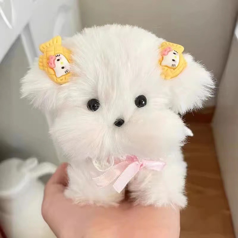 ツイストスティック子犬と猫完成品手作り DIY 材料パッケージ模造ウサギの毛ロングぬいぐるみギフトおもちゃ|undefined