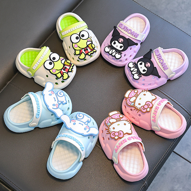 Sanrio children's slippers summer girls' hole shoes home non-slip little boy baby sandals closed toe outer wear
