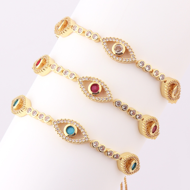 Fashion Eye Copper Bracelets Inlay Zircon Copper Bracelets