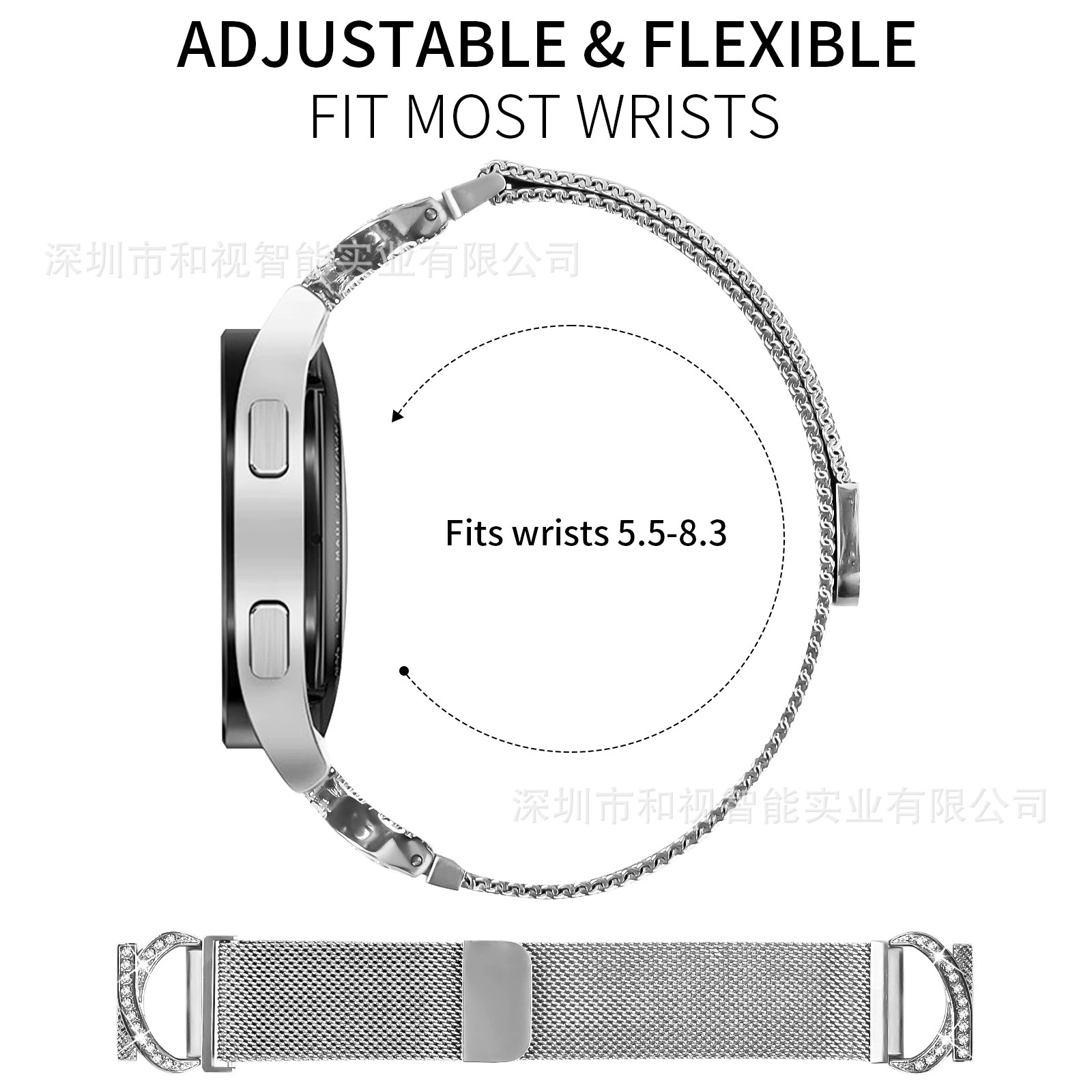 Подходит для Samsung galaxywatch5/6/7/8 ox horn diamond-set Milanis нержавеющая сталь металлический ремешок 40мм