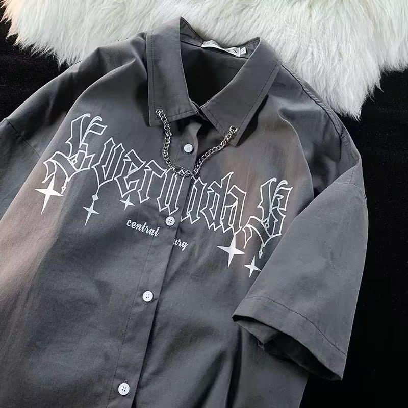 Verano nueva camisa estilo coreano versátil suelta moda casual Thin Top Juventud Popular de manga corta muchachos