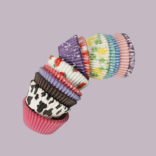100 printed cake paper trays, high temperature cake cup baking utensils, grease-proof paper cake cups, muffin cup paper trays