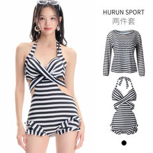 日系新款性感女士泳衣连体小胸钢托聚拢比基尼温泉遮肚防晒游泳装