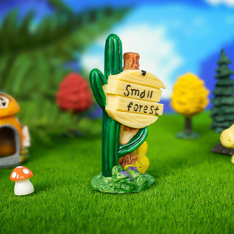 Musgo micro paisaje proceso de pvc suculentas decoraciones paisajísticas cactus letreros de la calle pequeños adornos materiales de bricolaje
