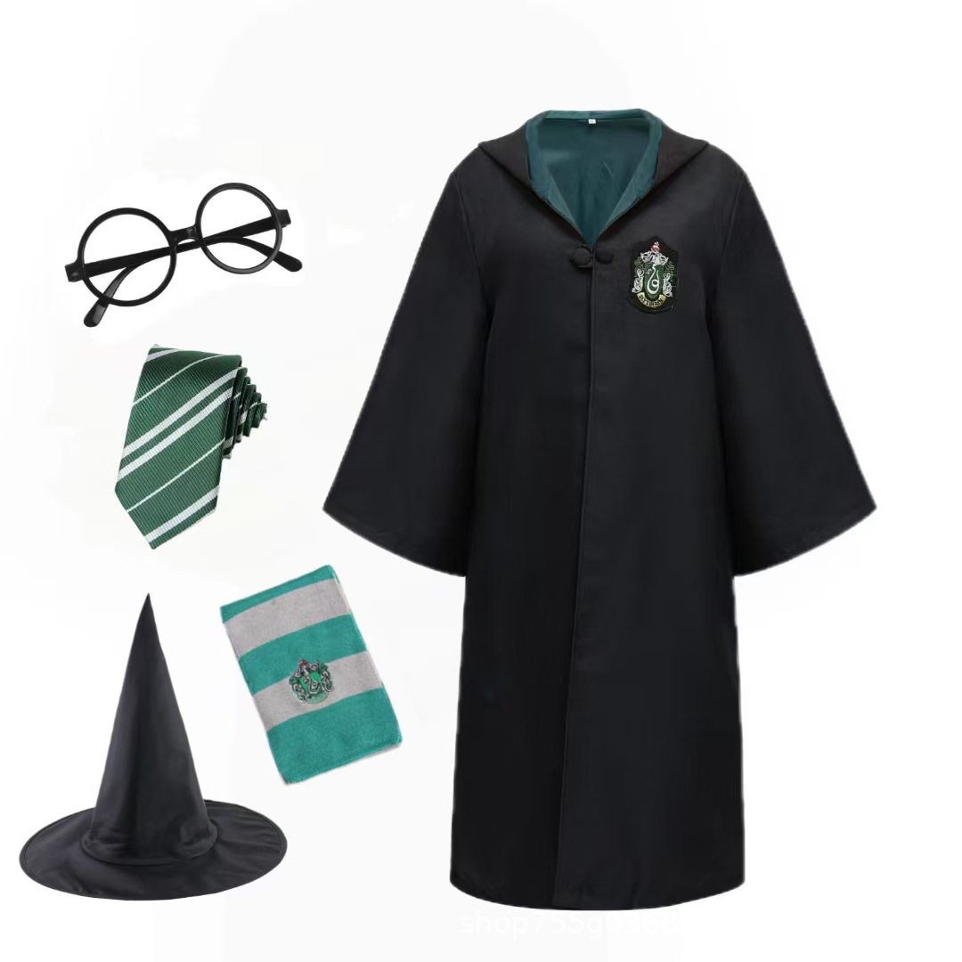 Халат Слизерин + галстук + очки + шапка + шарф