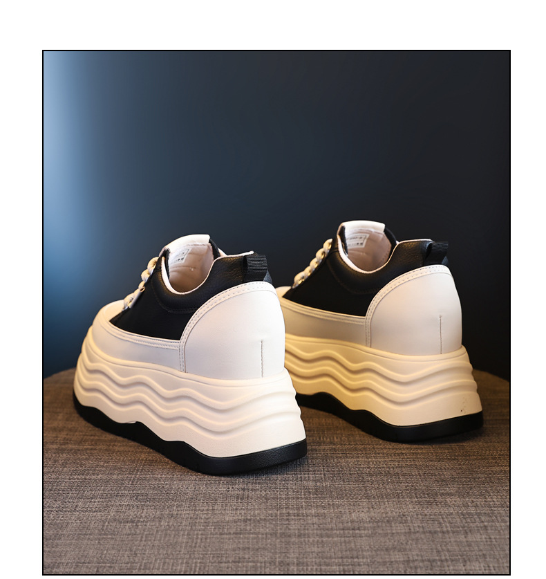 Giày sneaker nữ đế dày độn cao bên trong phiên bản cơ bản dễ phối — Màu đen chi tiết 23