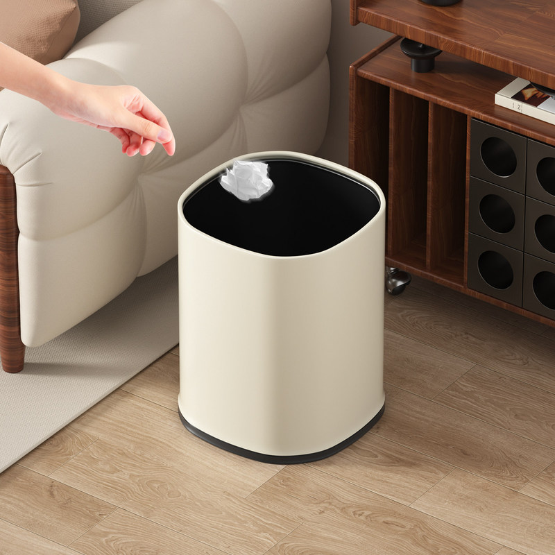 In-stock double-layer direct-discharge lidless high-grade stainless steel square-round camping kitchen trash can In-stock double-layer direct-discharge lidless high-grade stainless steel square-round camping kitchen trash can