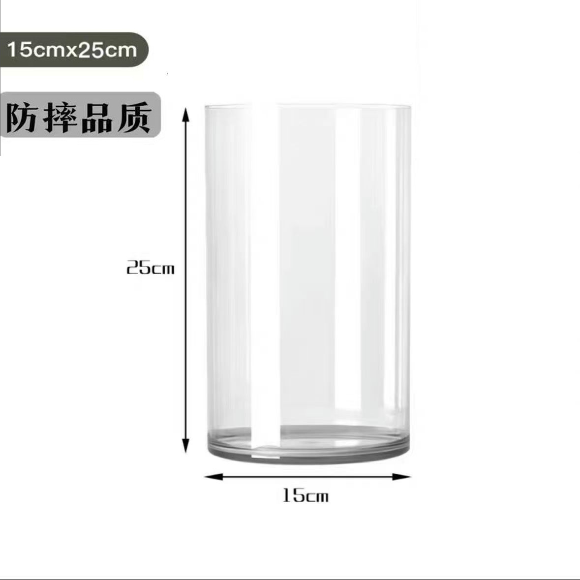 Ventas directas transfronterizas de acrílico anti-caída de alta transparencia imitación de vidrio acuoso de cultivo de floración de floración de floración despierta tubo de floración recto