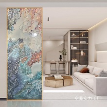 掐丝珐琅彩法式轻奢艺术玻璃客厅屏风隔断入户玄关别墅酒店背景墙