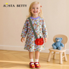 秋の新しい女の子のドレスヨーロッパとアメリカンスタイルの子供ドレスハロウィン花パッチ子供ドレスドロップシッピング