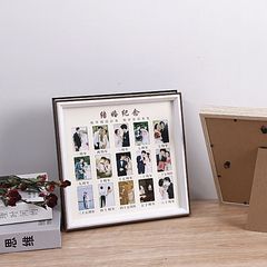 Wooden Square DIY Photo Frame Fifteen Grid Wedding Anniversary Photo Frame Centerpiece Wedding Anniversary Gift Frame