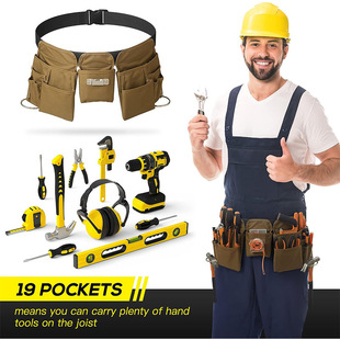 Special portable electrician kit small waist bag canvas durable waist pocket belt multifunctional storage repair bag