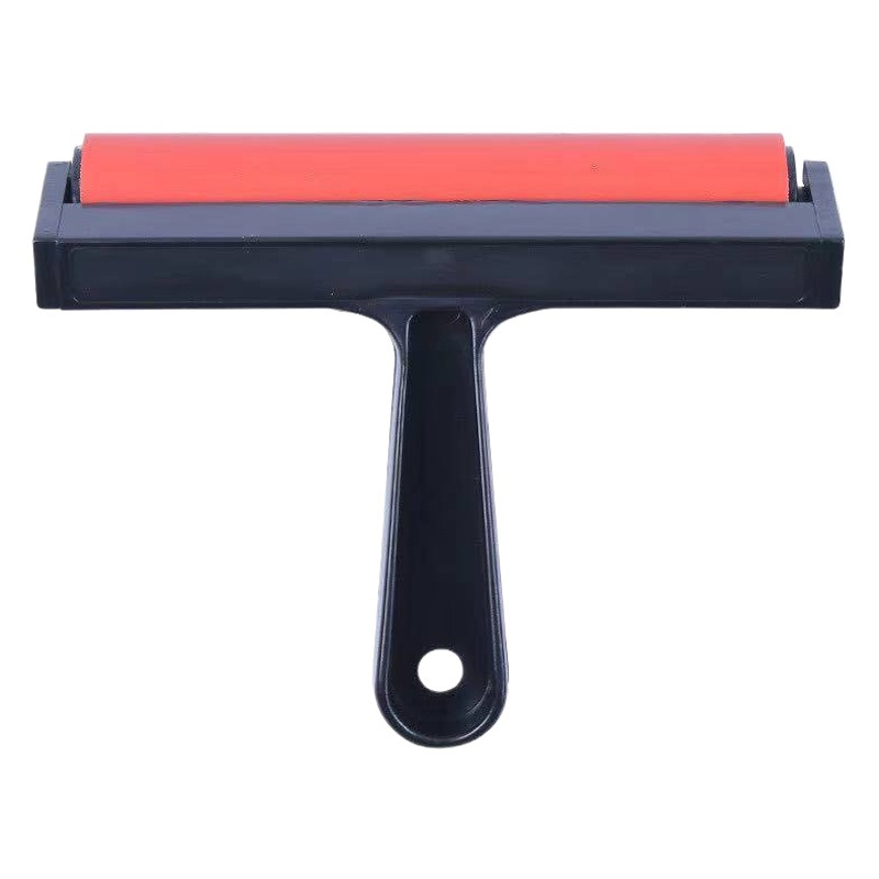 Tambor de impresión de 10 cm, juego de pintura con diamante, rodillo rojo, rodillo de tinta de arte, rodillo de tubo de goma de impresión para niños