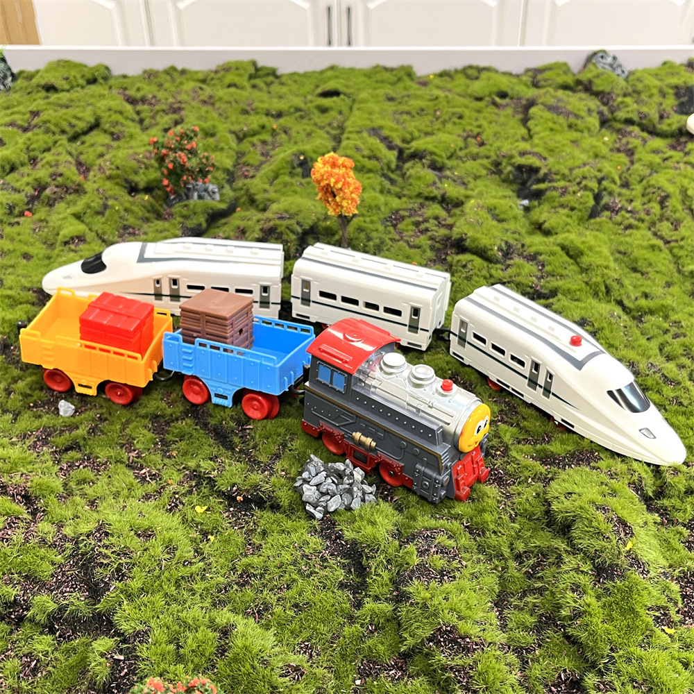 Los niños de dibujos animados de alta velocidad del coche de ferrocarril universal accesorios del coche eléctrico C bebé creativo juguetes educativos al por mayor