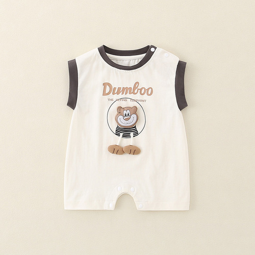 2025 Summer New Baby A-Grade Pure Cotton Sleeveless Onesie Soft and Comfortable Outfit for Baby Crawling Clothes