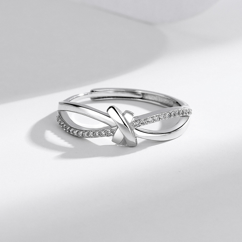 cross Pattern All Seasons Season 925 Sterling Silver Cross Adjustable Ring