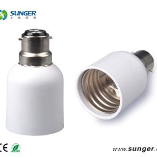 厂家直销 转换灯头灯座B22-E40铜浇波  E40灯座适配器 卡口转大螺