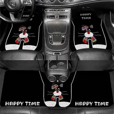 Cartoon-style silk loop car floor mats, universal non-slip and wear-resistant interior decorative mats, can be cut to size, foot mats, Amazon (Universal Foot Pad) - black-cat-5065cm-single-piece-front-floor-mat-silk-loop