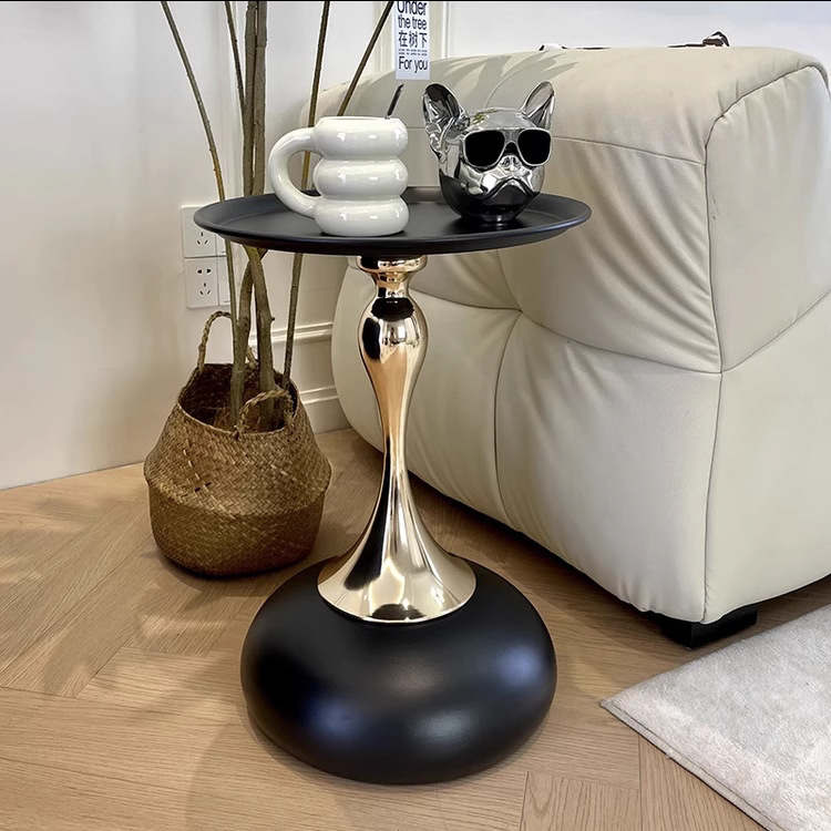 Coffee Table, Sofa Side Table, Small Waist, Internet Celebrity Italian Light Luxury Modern Small Round Table Corner Table, Removable and Convenient Bedside Table