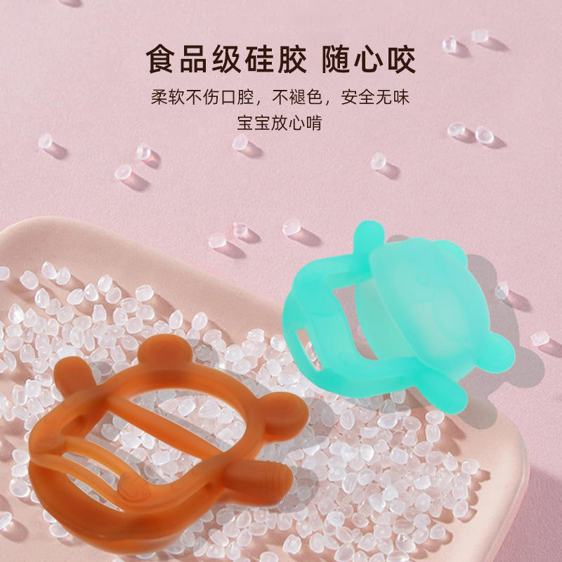 Nuevo juguete mordedor para bebés con forma de oso, apto para alimentos, se puede ebullicionar, antihambriento, mordedor de silicona.