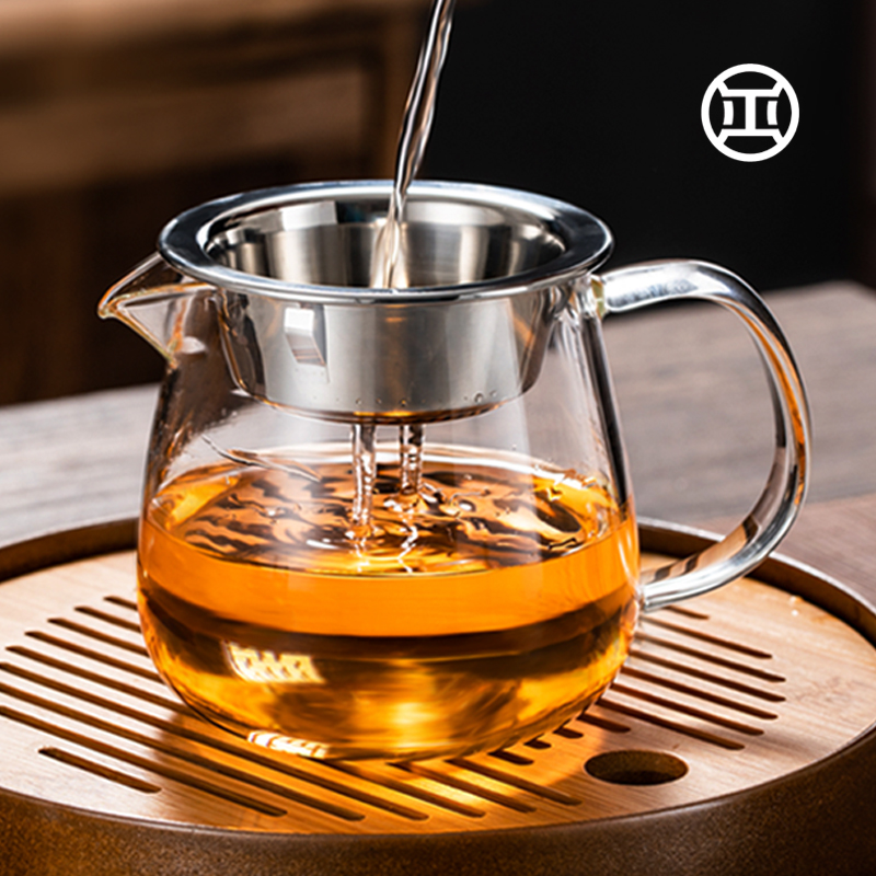 公道杯玻璃加厚耐热功夫茶具分茶器带茶漏一体公杯400云