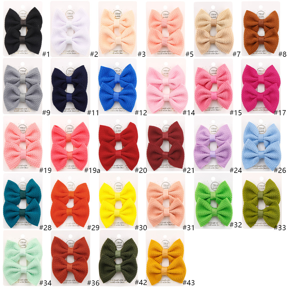 Hair Clip Hair Accessories Type Sweet Solid Color Bow Knot Cloth Hair Clip