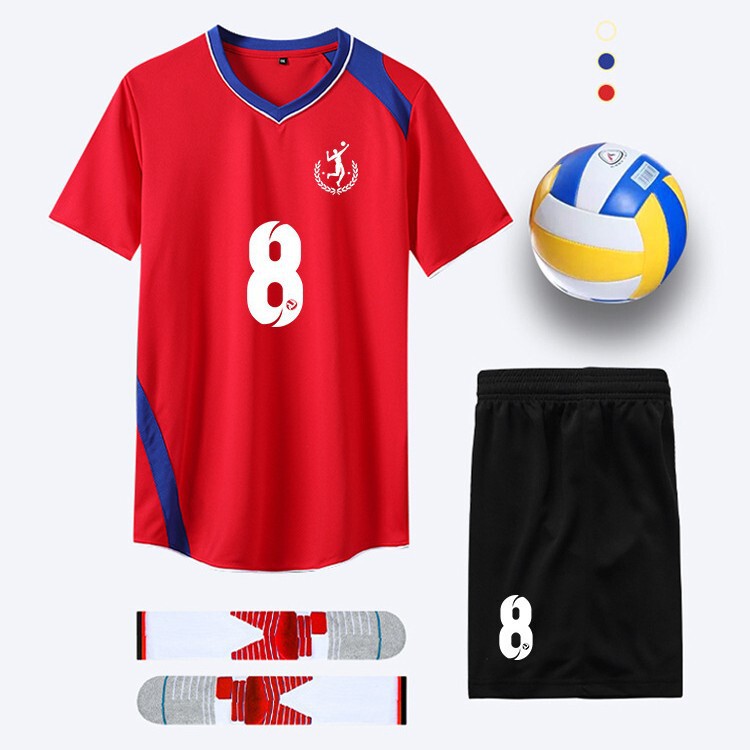 New Volleyball Uniform Set for Male and Female Students, Volleyball Clothes, Competition Sportswear, Printed Training Team Uniforms with Printed Numbers