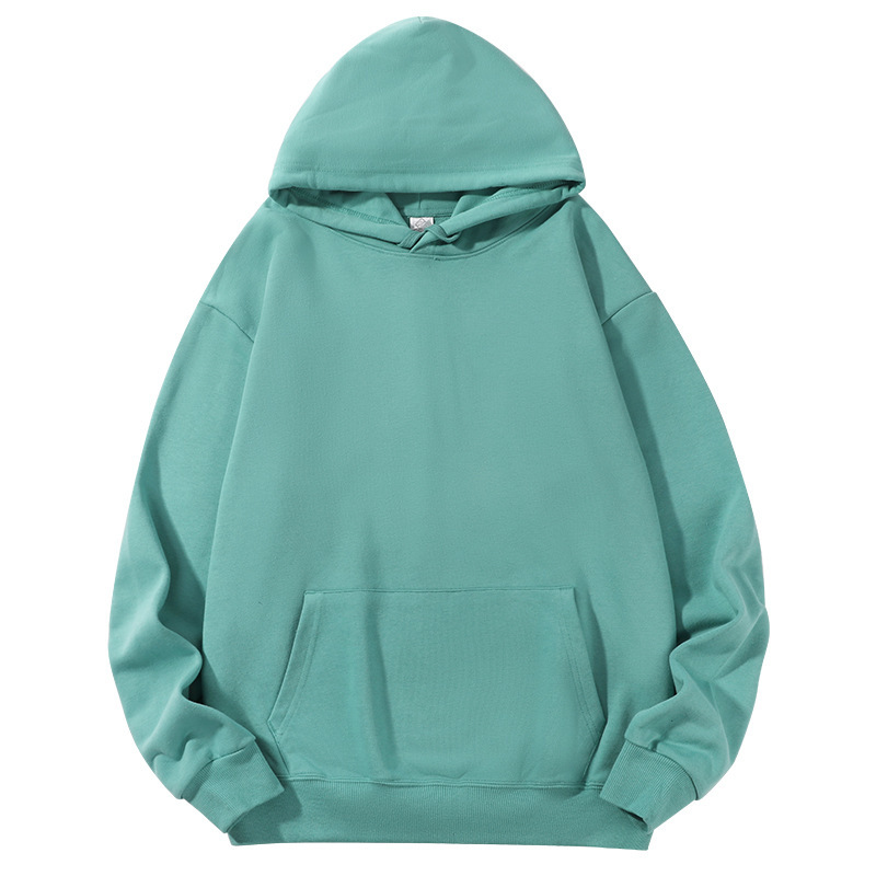 Suéter con capucha de algodón pesado de 380g, gran felpa, suéter casual de otoño e invierno suelto de color sólido americano, marea oversive