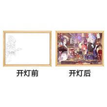 宇泽玲纱小鸟游星野末花碧蓝档案灯光画二次元动漫素描线条相框灯