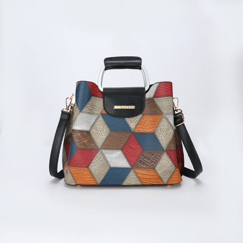 Transfronteriza de moda simple bolsa de mensajero de moda versátil de alta calidad a rayas a cuadros de múltiples compartimentos bolsa de hombro