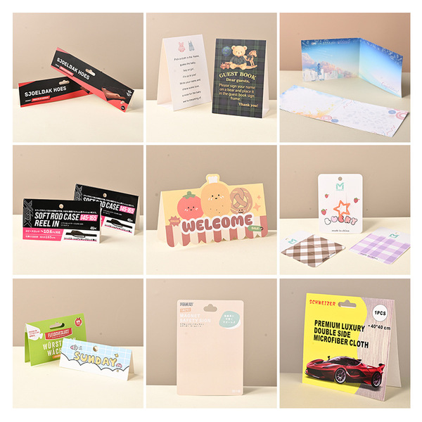Customized folding card head after-sales service card printing tag…