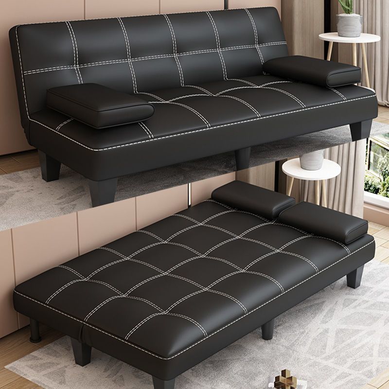 Office Leather Sofa, Reclining and Sleeping, Folding Sofa Bed, Simple and Modern, Small Three-Person Reception for Store Use