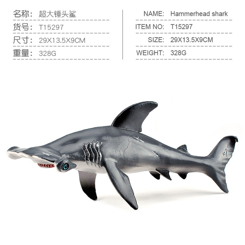 Transfronterizo Amazon niños simulación cognitiva animal marino tiburón martillo modelo Vida Marina tiburón decoración juguete