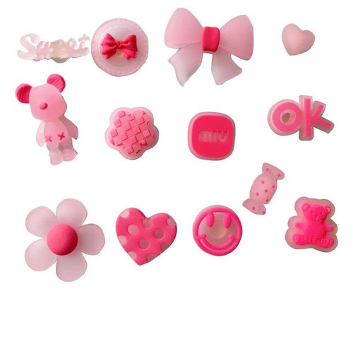 New Ins Glow-in-the-Dark Small Bow Soft Silicone Accessory DIY Hair Accessories Phone Case Sticker Hair Clip Hair Ribbon Headwear Shoe Clips