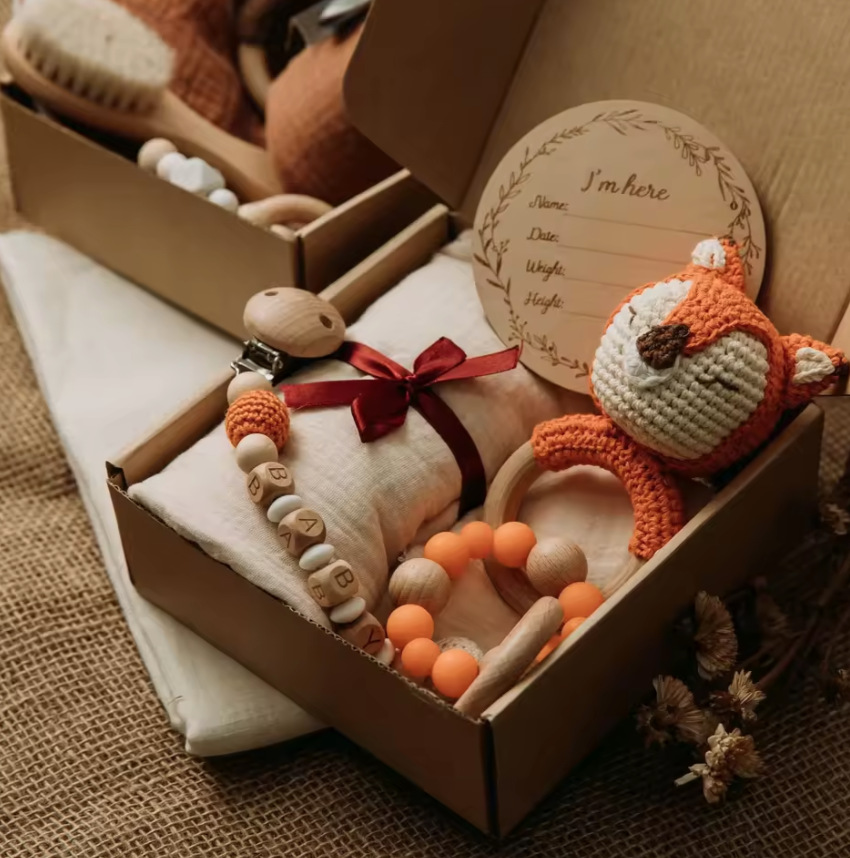 Baby crochet baby regalo de cumpleaños set tetina clips baby tetina clips universal clips