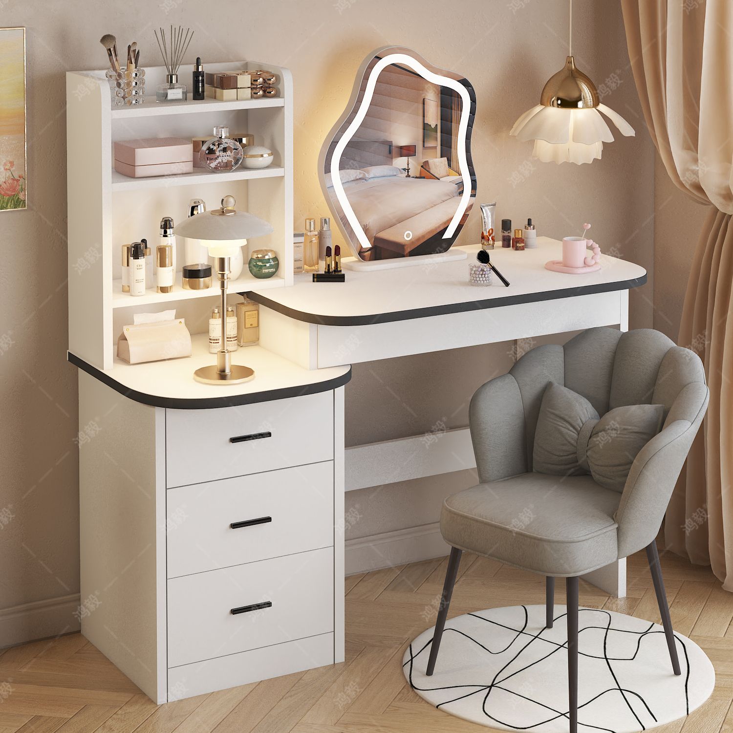 Dressing Table Bedroom Simple Modern Small Apartment Dressing Table Small Bedroom Dressing Table Master Bedroom Internet Celebrity Dressing Table Mirror