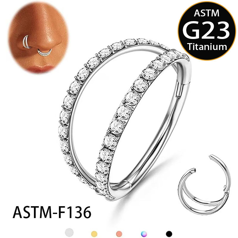 Customized F136 Titanium Seamless Nose Ring 16G Septum Hoop Earring Piercing Jewelry detail image 7