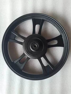 Front Aluminum Wheel | Hub - 16-inch-25-wide-cayenne-10-hole-110-drum-brake-all-black